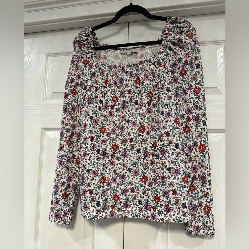 LOFT Multicolor Floral Blouse